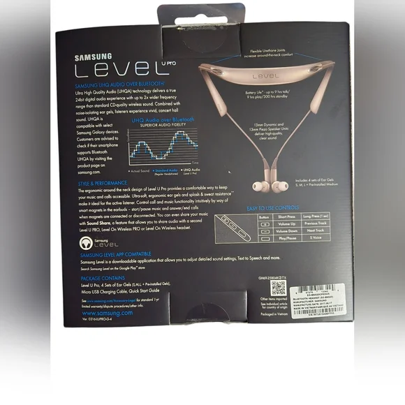 Samsung Level U Pro Bluetooth Headphones - Black and Rose/Gold